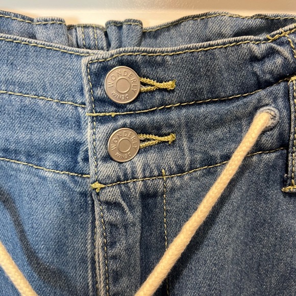 Wonderly Denim Wide Leg Paperbag Waist Jeans Cropped Blue Women's size 10 - Picture 13 of 13